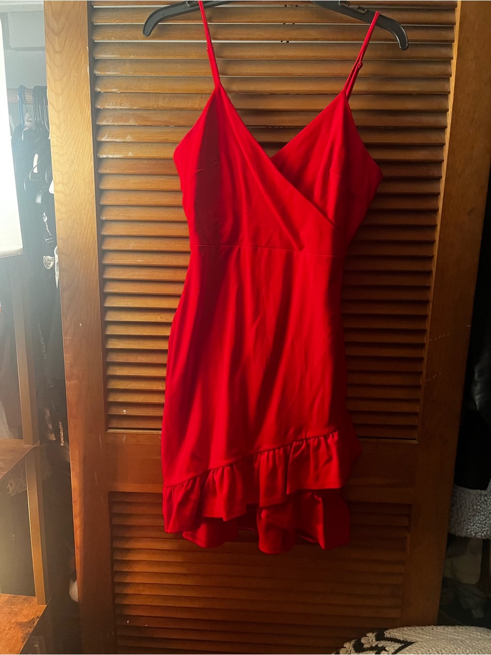 Lulu’s Red Ruffle Hem Dress - Picture 2 of 3